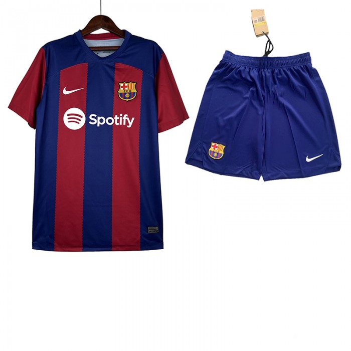 23/24 Barcelona Home Blue Red Jersey Kit short Sleeve (Shirt + Short)-268181