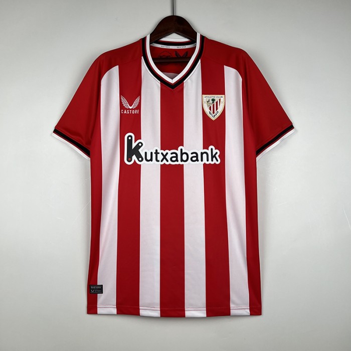 23/24 Athletic Bilbao Home White Red Jersey Kit short sleeve-7091194