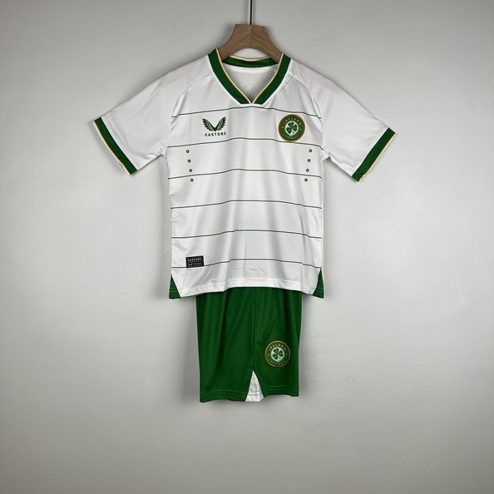 2023 Kids Ireland Away Kids White Jersey Kit short Sleeve (Shirt + Short)-8912999