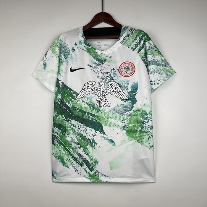 2023 Nigeria Special Edition White Green Jersey Kit short sleeve-6581314