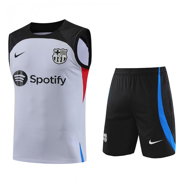 23/24 Barcelona Gray Black Training jersey Kit Sleeveless vest (vest + Short)-5460076