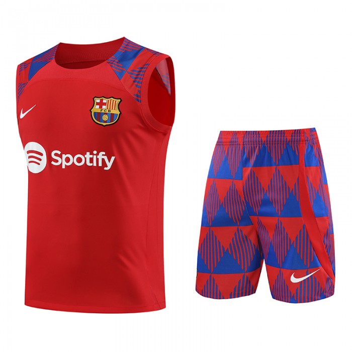 23/24 Barcelona Red Blue Training jersey Kit Sleeveless vest (vest + Short)-1095386