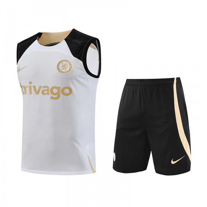 23/24 Chelsea White Training jersey Kit Sleeveless vest (vest + Short)-1161052