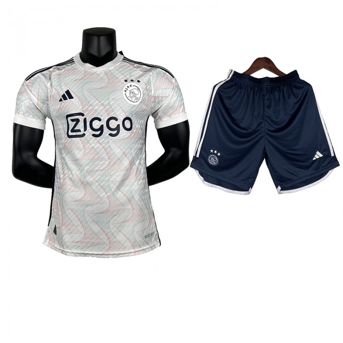 23/24 Ajax Away White Jersey Kit short Sleeve (Shirt + Short) (Player Version)-5753962