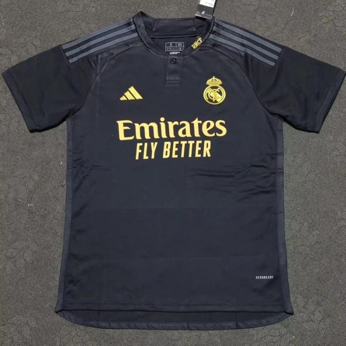 23/24 Real Madrid Second Away Black Jersey version short sleeve-3377941