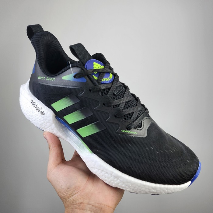 Ultra Light Boost Running Shoes-Black/Green-4362601