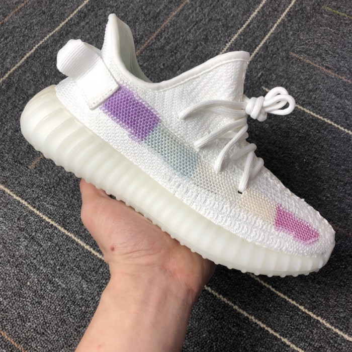 Yeezy Boost 350 V2 Running Shoes-White/Pink-4025879