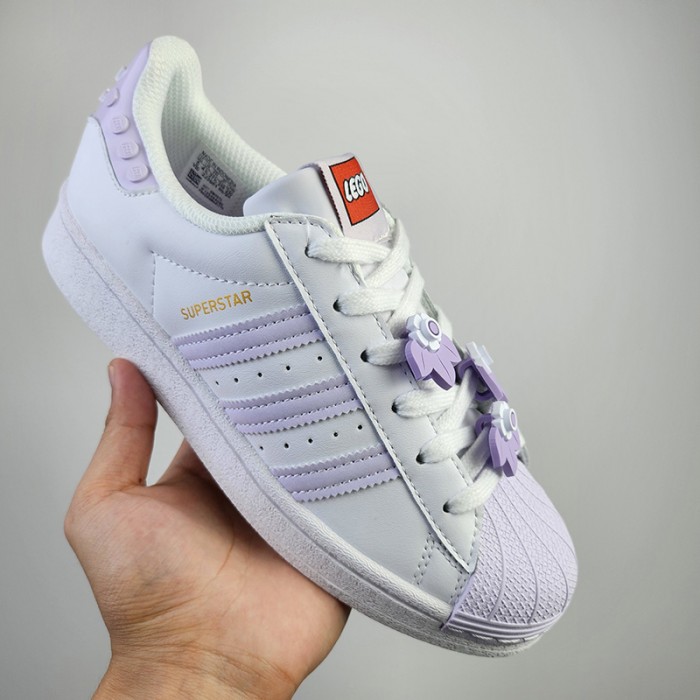 Superstar Running Shoes-White/Purple-4423404