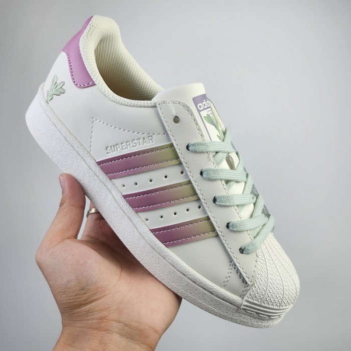 Superstar Running Shoes-White/Pink-3725306