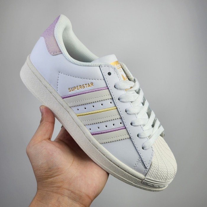 Superstar Running Shoes-White/Pink-7809515