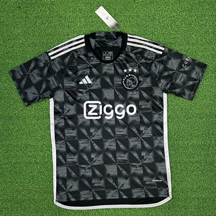 23/24 Ajax Second Away Black Gray Jersey version short sleeve-7531133