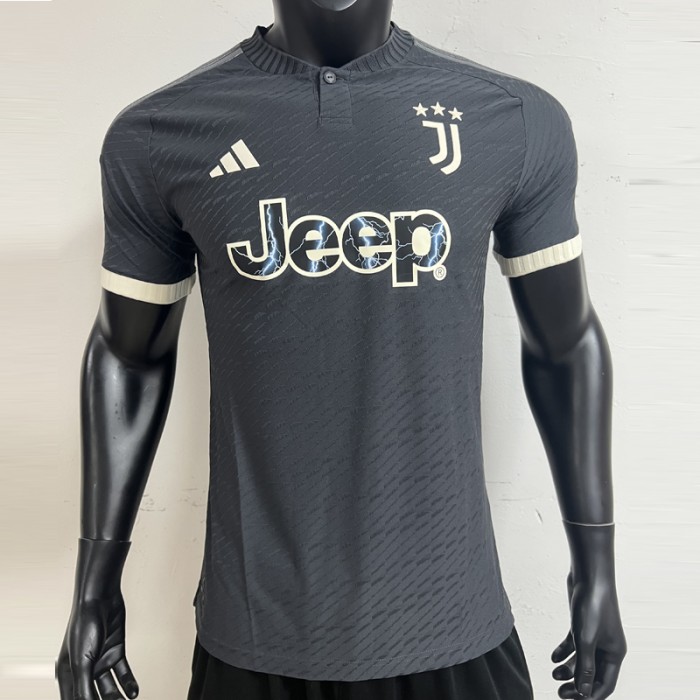 23/24 Juventus Second away Gray Jersey version short sleeve (Player Version)-9473952