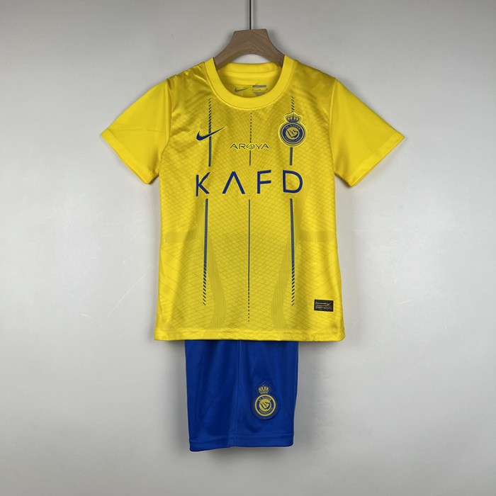 23/24 Riyadh Victory Kids Home Yellow Kids Jersey Kit short sleeve (Shirt + Short )-2861512
