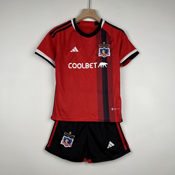 23/24 colo colo Kids Away Red Kids Jersey Kit short sleeve (Shirt + Short )-5132441
