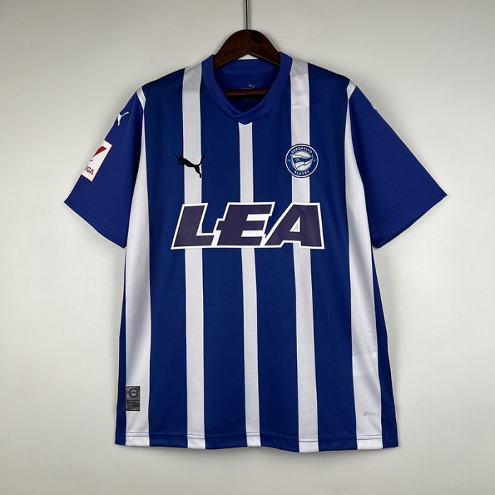23/24 Alaves Home Blue White Jersey Kit short sleeve-679610