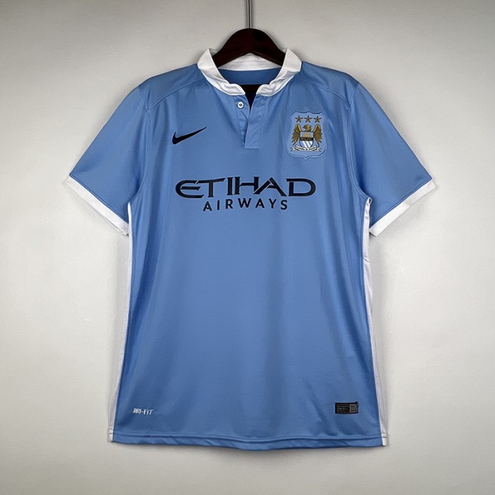 Retro 15/16 Manchester City Home Blue Jersey Kit short sleeve-7487502