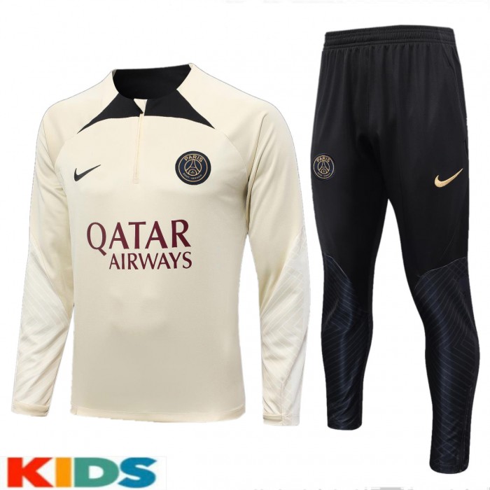 23/24 Paris Saint-Germain PSG Kids Khaki Edition Classic Jacket Training Suit (Top+Pant)-9609692