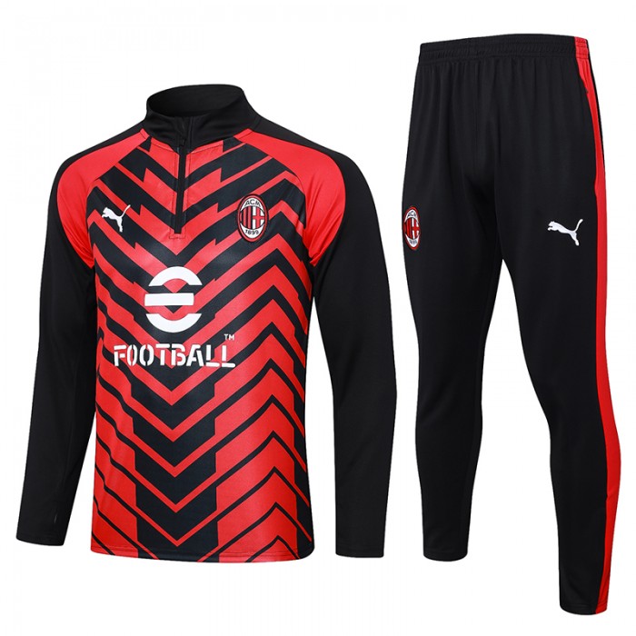 23/24 AC Milan Black Red Edition Classic Jacket Training Suit (Top+Pant)-7894148