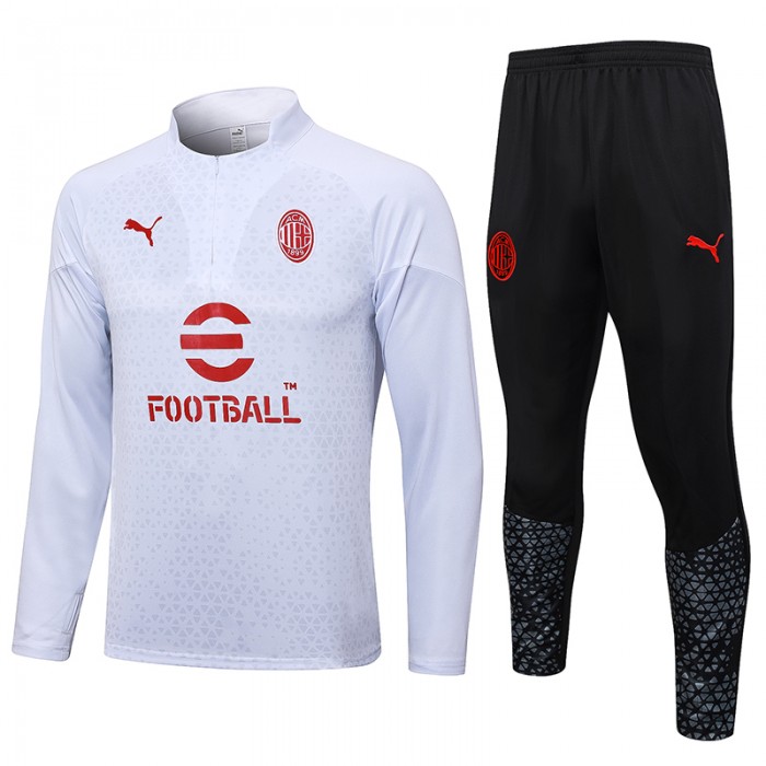 23/24 AC Milan White Edition Classic Jacket Training Suit (Top+Pant)-6739098