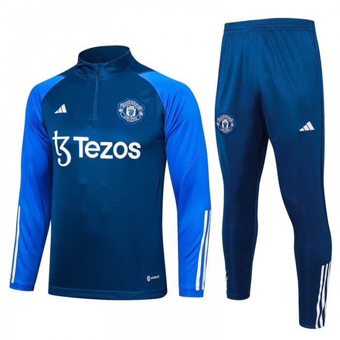 23/24 Manchester United M-U Blue Edition Classic Jacket Training Suit (Top+Pant)-6237500