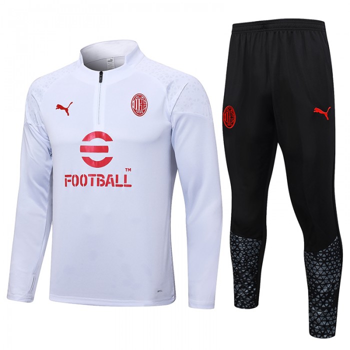 23/24 AC Milan White Edition Classic Jacket Training Suit (Top+Pant)-6711060