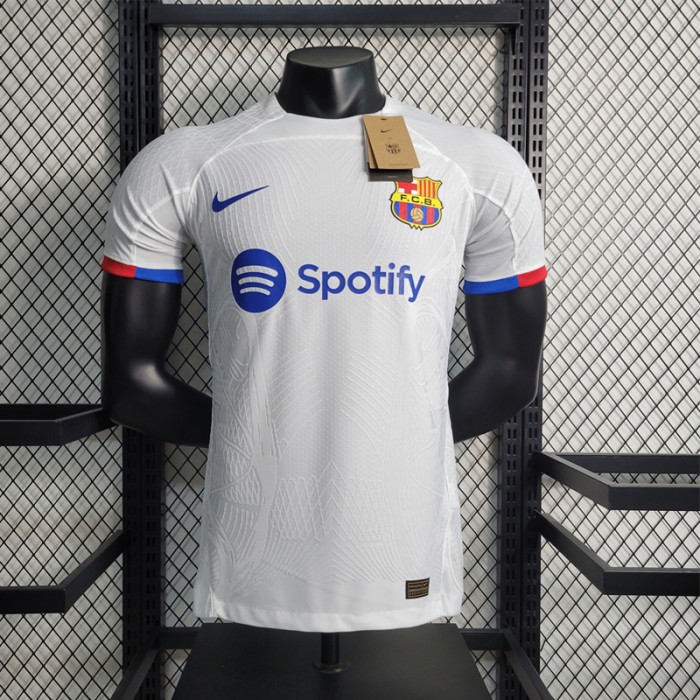 23/24 Barcelona Away White Jersey Kit short Sleeve (Player Version)-7928168