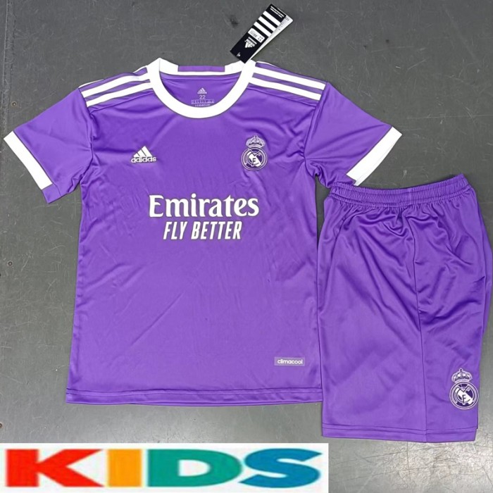 16/17 Real Madrid Kids Away Purple Kids Jersey Kit short sleeve (Shirt + Short )-6256463