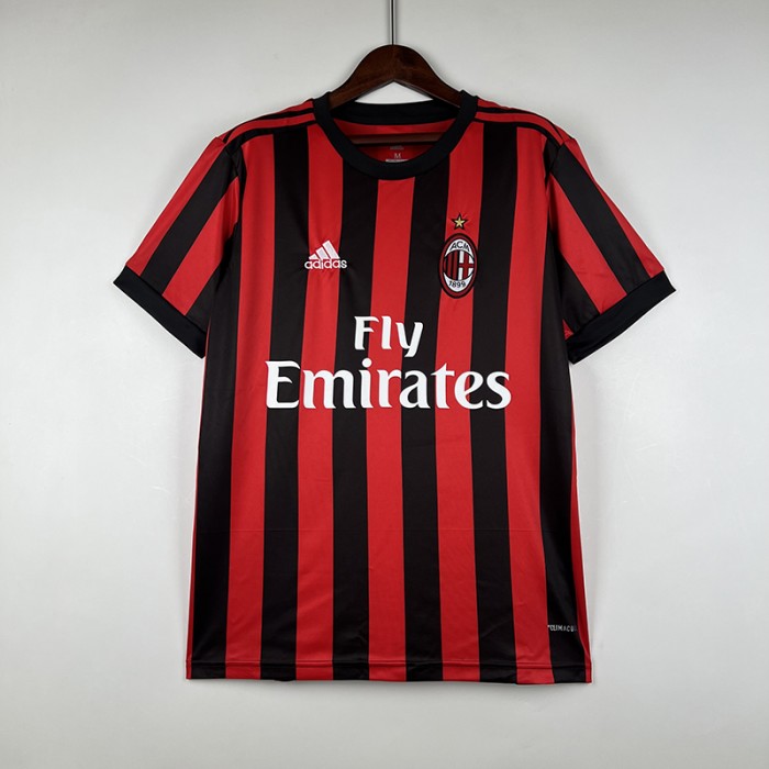 Retro 17/18 AC Milan Home Black Red Jersey Kit short sleeve-3506975