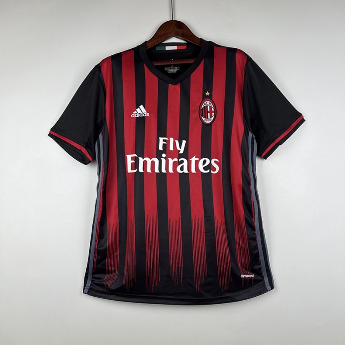 Retro 16/17 AC Milan Home Black Red Jersey Kit short sleeve-5645036