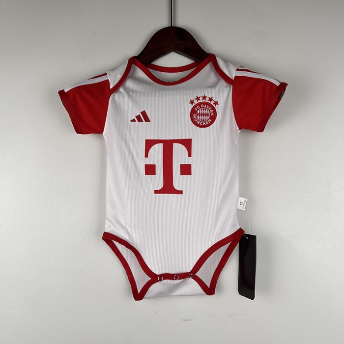 23/24 baby Bayern Munich home White Red Baby Jersey Kit short sleeve-541462