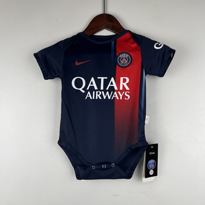 23/24 baby Paris Saint-Germain PSG home Navy Blue Baby Jersey Kit short sleeve-8629305