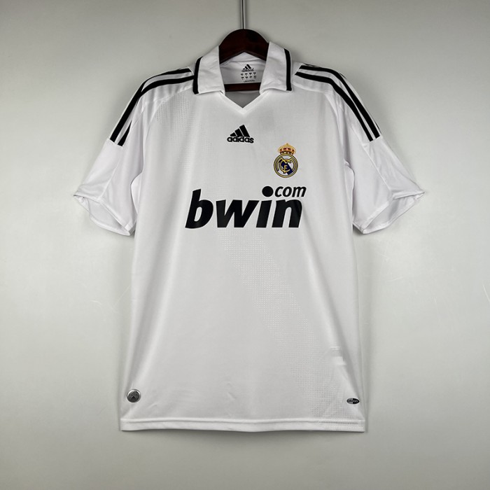 Retro 08/09 Real Madrid Home White Jersey Kit short sleeve-4698337