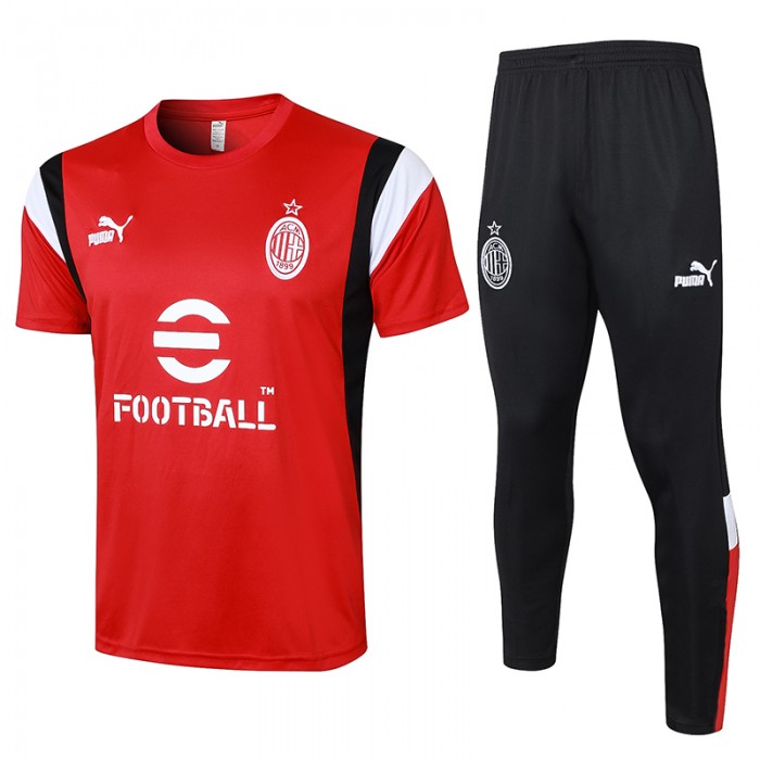 23/24 AC Milan Red Training jersey Kit short sleeve (Shirt + Pants)-907496