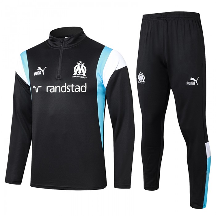23/24 Marseille Black Edition Classic Jacket Training Suit (Top+Pant)-7914941