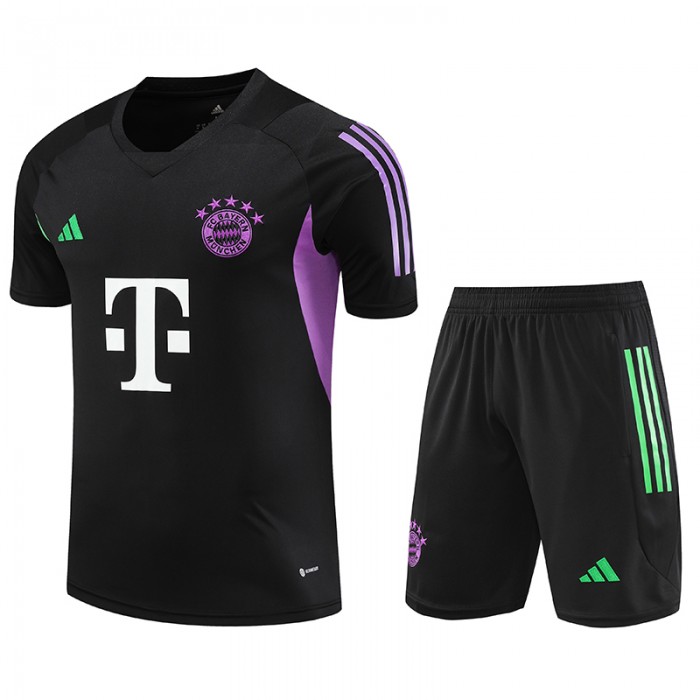23/24 Bayern Munich Black Training jersey Kit short sleeve (Shirt + Short)-4653422