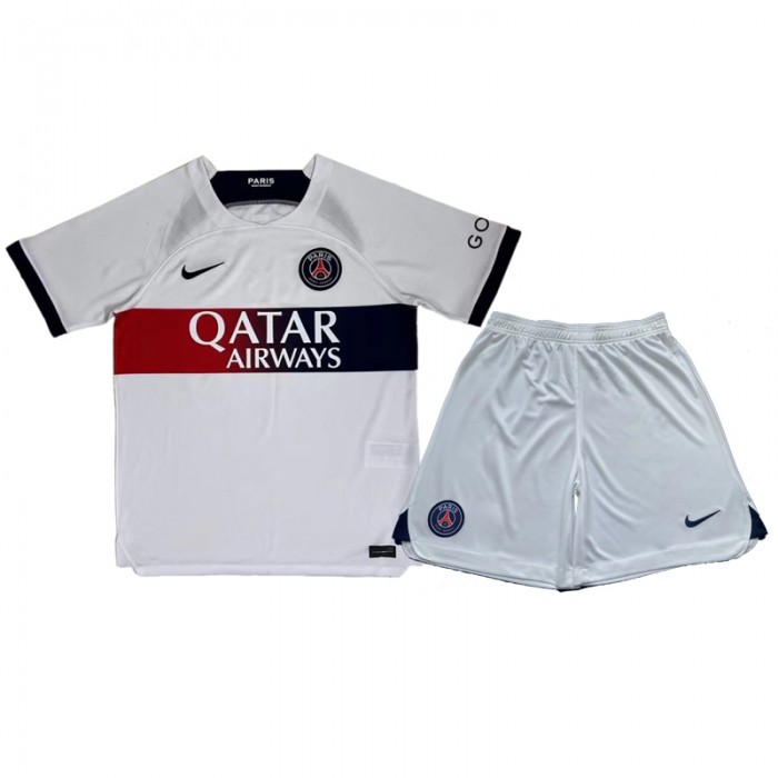 23/24 Paris Saint-Germain PSG Away White jersey Kit short sleeve (Shirt + Short)-2394719