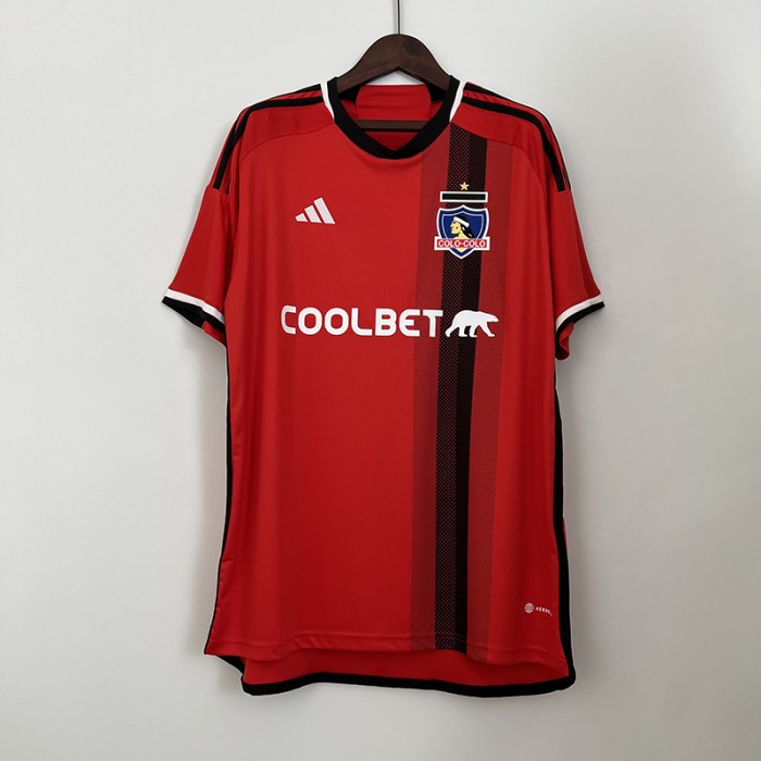 23/24 colo colo Away Red jersey Kit short sleeve (Shirt + Short)-2513966