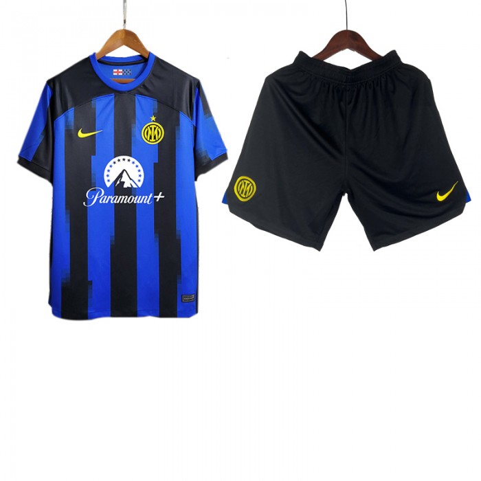 23/24 Inter Milan Home Blue Black jersey Kit short sleeve (Shirt + Short)-4653754