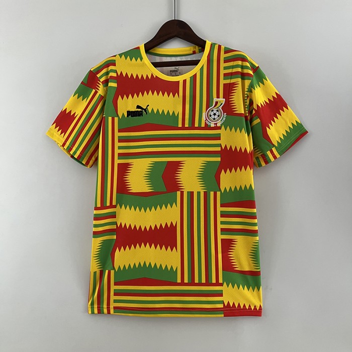 2023 Ghana Home Yellow Green Jersey version short sleeve-1623639