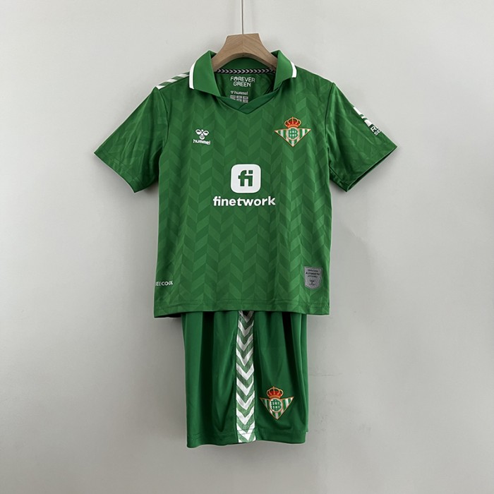 23/24 Kids Real Betis Away Green Kids Jersey Kit short Sleeve (Shirt + Short)-7872209