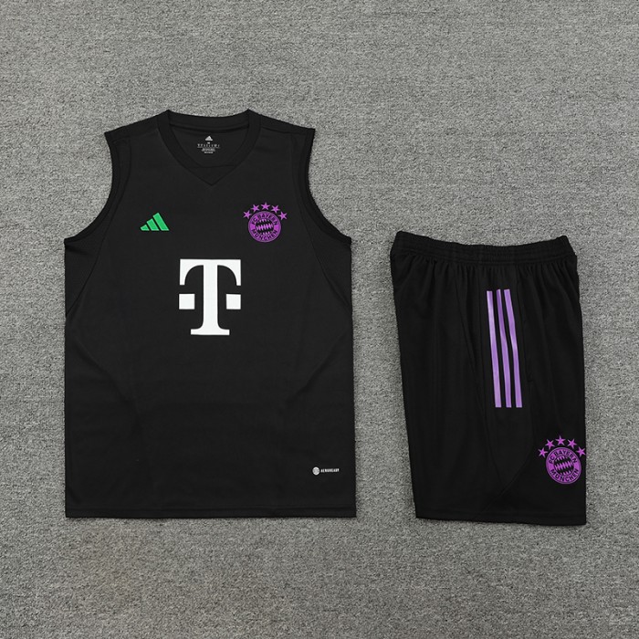23/24 Bayern Munich Black Training jersey Kit Sleeveless vest (vest + Short)-5445458
