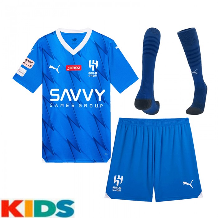 23/24 Kids Leyard Crescent Home Blue Kids Jersey Kit short Sleeve (Shirt + Short + Socks)-331545
