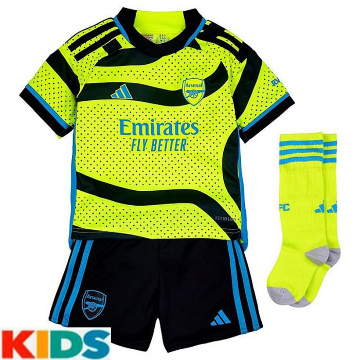 23/24 Kids Arsenal Away Green Kids Jersey Kit short Sleeve (Shirt + Short + Socks)-8164583