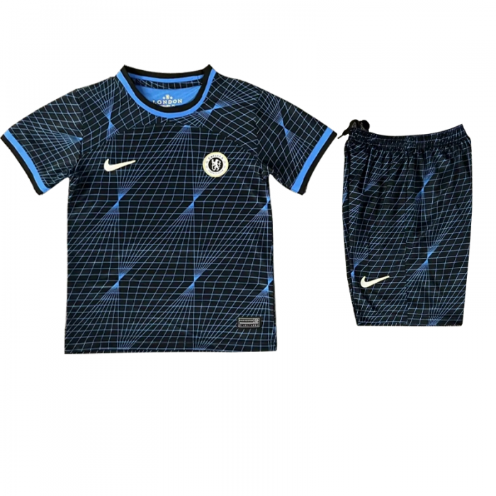 23/24 Kids Chelsea Away Navy Blue Kids jersey Kit short sleeve (Shirt + Short)-8000706