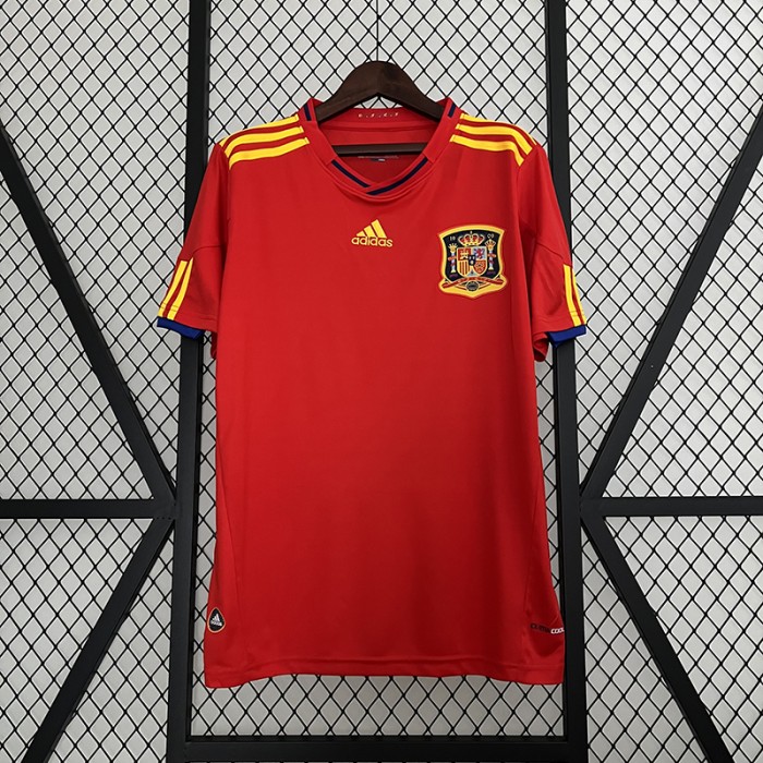 Retro 2010 Spain Home Red Jersey version Kit short sleeve-6069947