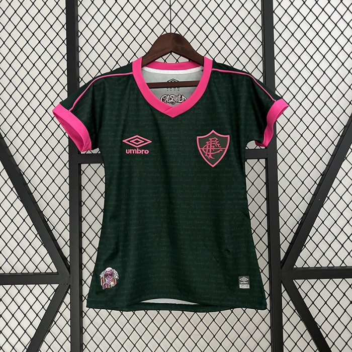23/24 Women Fluminense Third Away Black Jersey version Kit short sleeve-1594098