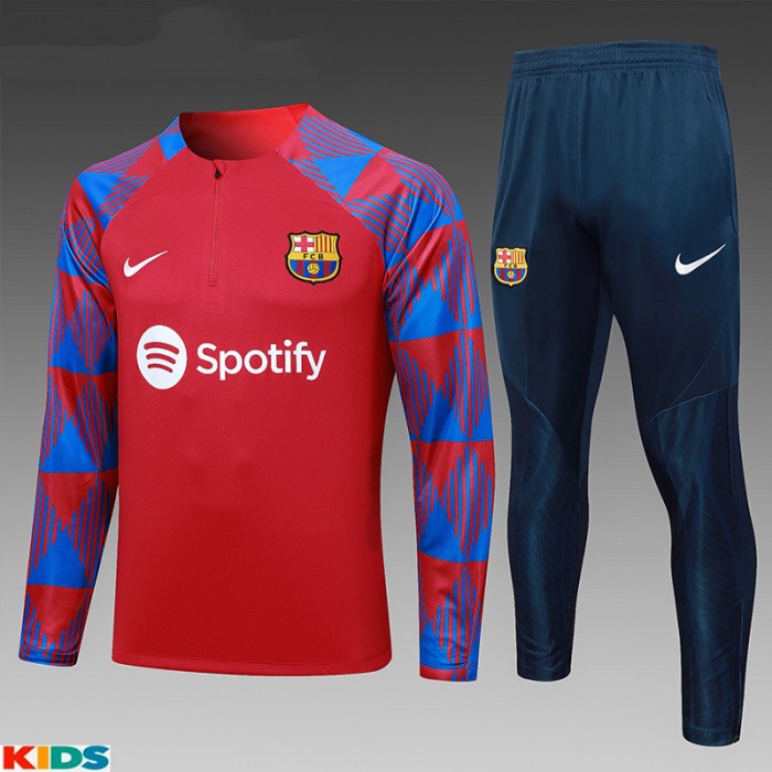 23/24 Kids Barcelona Red Kids Edition Classic Jacket Training Suit (Top+Pant)-2566005