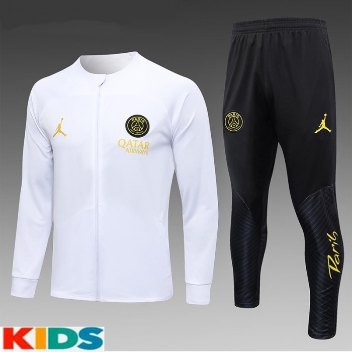 23/24 Kids Paris Saint-Germain PSG White Kids Edition Classic Jacket Training Suit (Top+Pant)-3153549