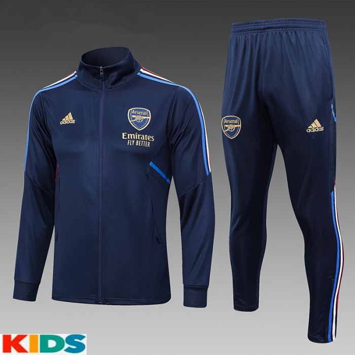 23/24 Kids Arsenal Navy Blue Kids Edition Classic Jacket Training Suit (Top+Pant)-8323054