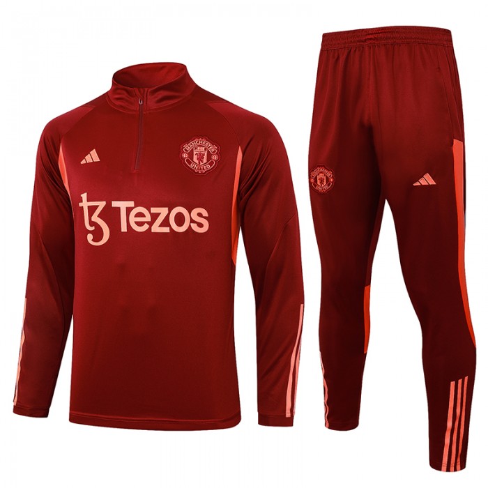 23/24 Manchester United M-U Red Edition Classic Jacket Training Suit (Top+Pant)-4575846